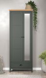 Garderobenschrank Stanton in grn und Evoke Eiche Landhaus Garderobe mit Spiegel 77 x 198 cm
