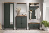 Garderobenschrank Stanton in grn und Evoke Eiche Landhaus Garderobe mit Spiegel 77 x 198 cm