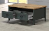 Couchtisch Stanton in gr�n und Evoke Eiche Landhaus Beistelltisch 101 x 60 cm
