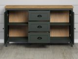 Sideboard Stanton in grn und Evoke Eiche Landhaus Wohn- und Esszimmer Kommode 146 x 86 cm