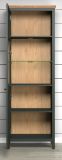Vitrine Stanton in gr�n und Evoke Eiche Landhaus Vitrinenschrank inklusive LED Beleuchtung 69 x 198 cm