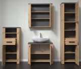 Badmbel Set Follow in Artisan Eiche und Matera grau Badkombination 4-teilig 215 x 196 cm