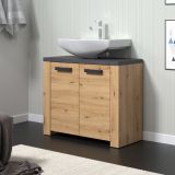 Waschbeckenunterschrank Follow in Artisan Eiche und Matera grau Badezimmer Unterschrank 79 x 67 cm