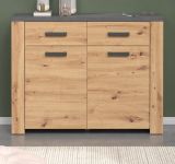 Flurkommode Follow in Artisan Eiche und Matera grau Flur Diele Kommode 116 x 91 cm