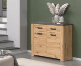 Flurkommode Follow in Artisan Eiche und Matera grau Flur Diele Kommode 116 x 91 cm