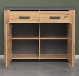 Flurkommode Follow in Artisan Eiche und Matera grau Flur Diele Kommode 116 x 91 cm