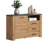 Sideboard Follow in Artisan Eiche und Matera grau Wohn- und Esszimmer Kommode 127 x 83 cm