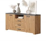 Sideboard Follow in Artisan Eiche und Matera grau Wohn- und Esszimmer Kommode 180 x 83 cm