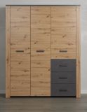 Kleiderschrank Follow in Artisan Eiche und grau Dreht�renschrank 3-t�rig 171 x 212 cm