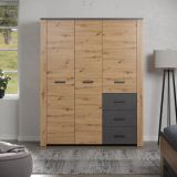 Kleiderschrank Follow in Artisan Eiche und grau Dreht�renschrank 3-t�rig 171 x 212 cm