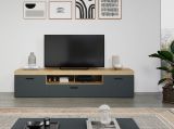 TV-Lowboard Tyler in grau und Evoke Eiche XL TV Unterteil 230 x 52 cm
