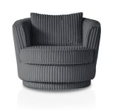 Drehsessel Comfy in grau Mega-Cord Sessel 360 drehbar inklusive Kissen