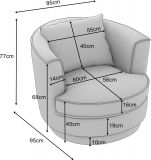 Drehsessel Comfy in hellgrau Mega-Cord Sessel 360 drehbar inklusive Kissen