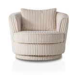 Drehsessel Comfy in wollwei Mega-Cord Sessel 360 drehbar inklusive Kissen