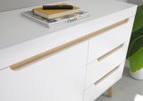 Sideboard Isgard in wei matt und Scandi Eiche Kommode skandinavisch 107 x 83 cm