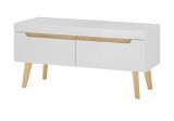 TV-Lowboard Isgard in wei matt und Scandi Eiche TV Unterteil skandinavisch 107 x 50 cm