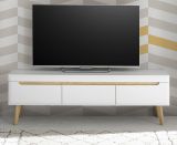 TV-Lowboard Isgard in wei matt und Scandi Eiche TV Unterteil skandinavisch 160 x 50 cm