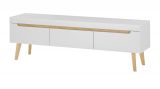 TV-Lowboard Isgard in wei matt und Scandi Eiche TV Unterteil skandinavisch 160 x 50 cm