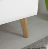 Wohnwand Isgard in wei matt und Scandi Eiche Wohnkombination skandinavisch 4-teilig 361 cm