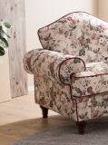 Sessel Elita in creme Landhaus Blumen Design Loungesessel 110 cm