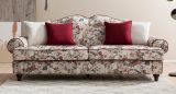 Sofa 3,5-Sitzer Elita in creme Landhaus Blumen Design Couch 228 cm