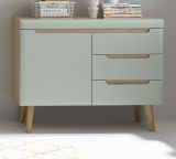 Sideboard Isgard in Pistazie matt und Scandi Eiche Kommode skandinavisch 107 x 83 cm
