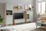 TV-Lowboard Isgard in Pistazie matt und Scandi Eiche TV Unterteil skandinavisch 107 x 50 cm