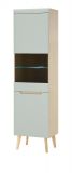 Vitrine Isgard in Pistazie matt und Scandi Eiche Vitrinenschrank skandinavisch 53 x 197 cm