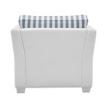 Sessel Hooge in creme und blau Landhaus Wohnzimmer Loungesessel 95 cm