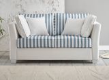 Sofa Hooge in creme und blau Landhaus Couch 2-Sitzer 160 cm inkl. 4 Kissen