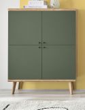 Highboard Juna in Salbei und Evoke Eiche Kommode skandinavisch 107 x 134 cm