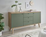 Sideboard Juna in Salbei und Evoke Eiche Kommode skandinavisch 160 x 83 cm