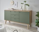 Sideboard Juna in Salbei und Evoke Eiche Kommode skandinavisch 160 x 83 cm