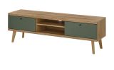 TV-Lowboard Juna in Salbei und Evoke Eiche TV Unterteil skandinavisch 160 x 50 cm
