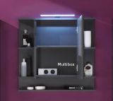 LED Spiegellampe Badlampe Gama in Chrom fr Spiegelschrnke mit Schalter-/Steckdosenbox