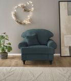 Sessel Adelina in blaugrn Landhaus Loungesessel 110 cm