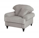 Sessel Adelina in hellgrau Landhaus Loungesessel 110 cm