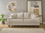 Sofa Adelina in beige Landhaus Couch 3,5-Sitzer 230 cm