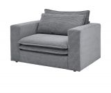 Loveseat Sessel Pesaro in grau Cord Loungesessel 125 cm
