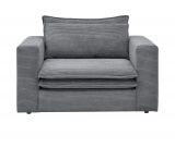 Loveseat Sessel Pesaro in grau Cord Loungesessel 125 cm