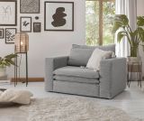 Loveseat Sessel Pesaro in hellgrau Cord Loungesessel 125 cm