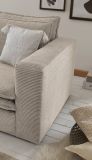 Loveseat Sessel Set Pesaro in beige Cord Couch Loungesessel inklusive Hocker