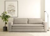 Schlafsofa Pesaro in beige Cord Sofa 3-Sitzer mit Bettfunktion 244 cm