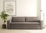 Schlafsofa Pesaro in braun Cord Sofa 3-Sitzer mit Bettfunktion 244 cm