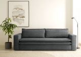 Schlafsofa Pesaro in grau Cord Sofa 3-Sitzer mit Bettfunktion 244 cm