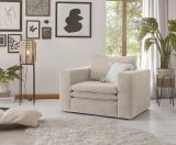 Sessel Pesaro in beige Cord Loungesessel 110 cm