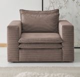Sessel Pesaro in braun Cord Loungesessel 110 cm