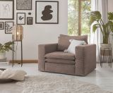 Sessel Pesaro in braun Cord Loungesessel 110 cm