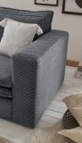 Sessel Pesaro in grau Cord Loungesessel 110 cm