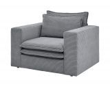 Sessel Pesaro in grau Cord Loungesessel 110 cm